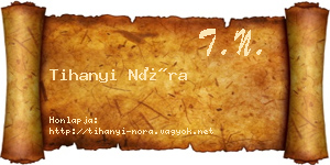Tihanyi Nóra névjegykártya